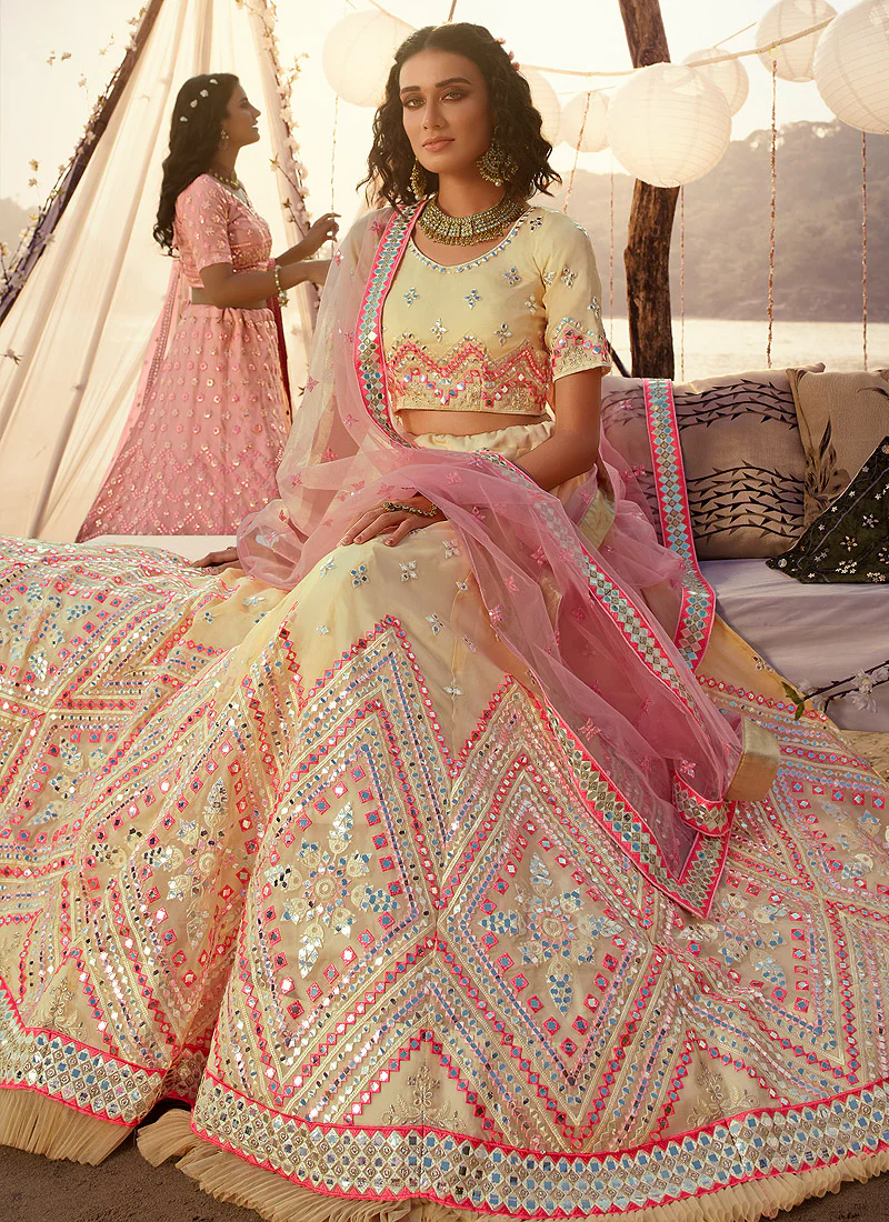 Yellow Embroidered Lehenga Choli - Image 3